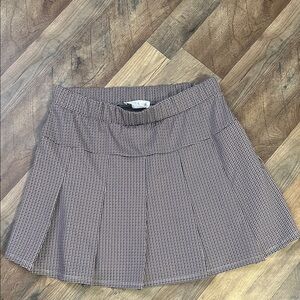 NWT Olive & Oak houndstooth plaid pleated mini skirt sz XL